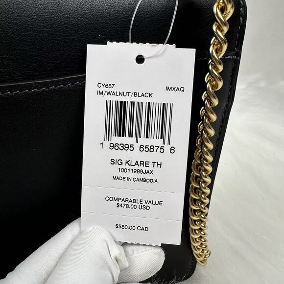 Coach Klare Top Handle Bag In Signature Canvas CY687 Gold/Walnut/Black NWT - Picture 5 of 10